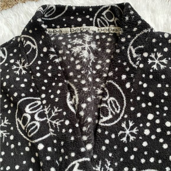 Bebe Robe Black White Women’s Size Medium No Belt - Picture 5 of 11